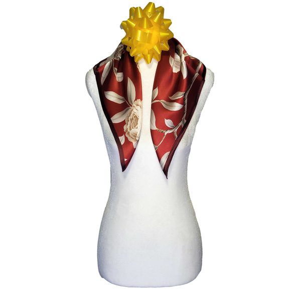 NWT Genuine 100% Mulberry Silk Satin Scarf 21"x21" Small Square Shawl 54061 - Picture 6 of 9